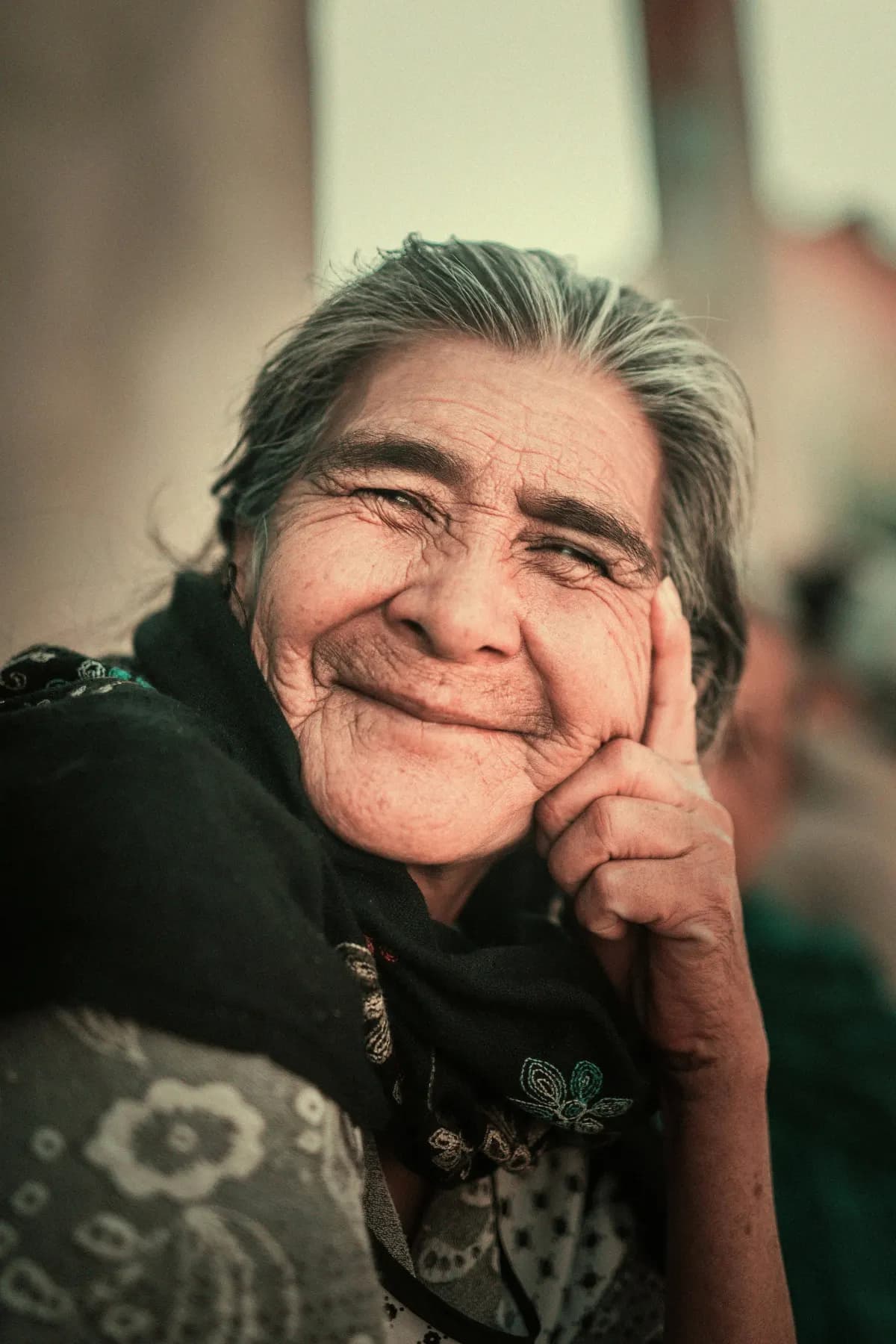 Older woman smiling